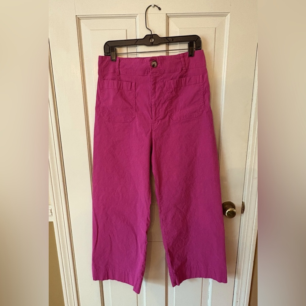 Maeve Vibrant Pink Wide-Leg Pants